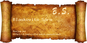 Blaskovits Sára névjegykártya