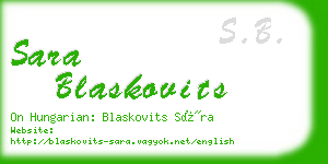 sara blaskovits business card
